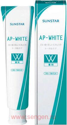 Зубная паста SUNSTAR AP-White Floral Mint, комплексного действия «Пять в одном», со вкусом цветочной мяты, 110г.