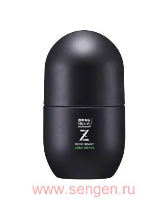 Мужской дезодорант-антиперспирант с антибактериальным эффектом KAO Men's Biore Z Aqua Citrus, роликовый, с ароматом цитрусовых, 55мл.