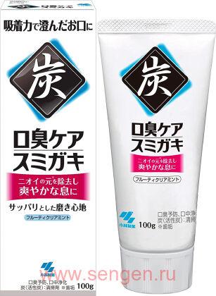 Очищающая и освежающая зубная паста KOBAYASHI Sumigaki, с древесным углём и мятными травами, 100г.