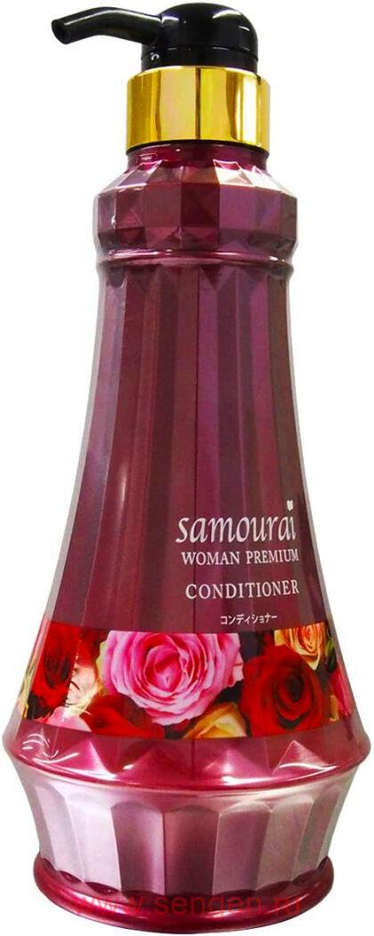 Кондиционер для волос восстанавливающий и увлажняющий SPR JAPAN Samourai Woman Premium, с великолепным ароматом роз, 550мл.