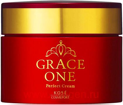 Омолаживающий и питательный крем для ухода за зрелой кожей лица KOSE Grace One Perfect Cream, с нежным ароматом прованской розы, 100г.