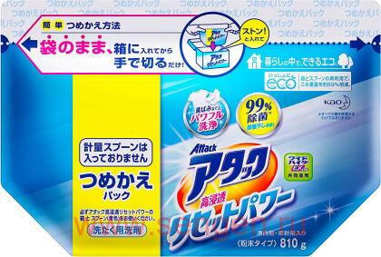 Стиральный порошок KAO Attack Penetration Reset Power, с антибактериальным эффектом, с цветочным ароматом, запасной блок, 720г.