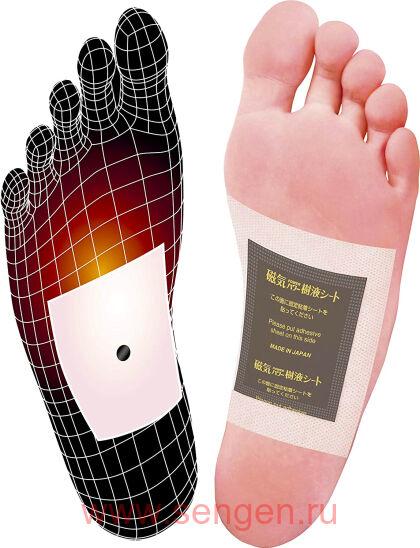 Маска-пластырь для ног TO-PLAN "POWER SAP SHEET", с постоянным магнитом и бамбуковым уксусом (выведение шлаков и токсинов, улучшение кровообращения) 30шт./уп.