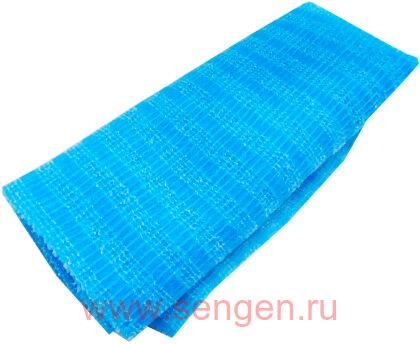 Массажная мочалка OHE AWAYUKI "Увлажняющая пена", сверхжесткая, удлиненная, синяя, 28Х120см.