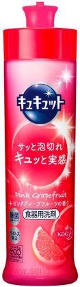 Средство для мытья посуды, овощей и фруктов KAO CuCute Pink Grapefruit, с ароматом грейпфрута, 240мл.
