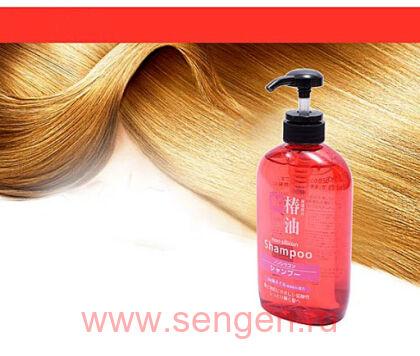 Шампунь для ухода за поврежденными волосами KUMANO YUSHI Tsubaki Oil Damage Care, с натуральным маслом камелии, 600мл.