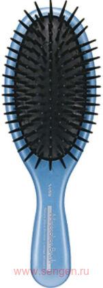 Щетка массажная VeSS Mineralion Brush, для сухих, ослабленных волос с минералами горных пород, круглая, голубая.