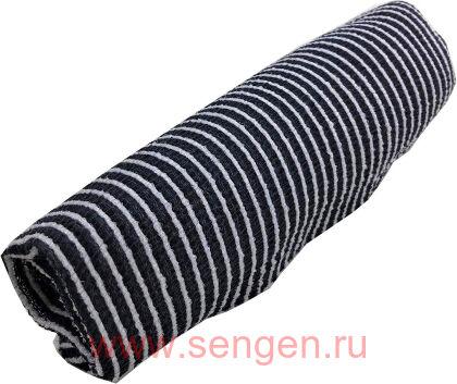 Мочалка массажная мужская AISEN Men's Body Towel Super Hard, сверхжесткая, удлиненная, чёрная в белую полоску, размер 25Х120см.