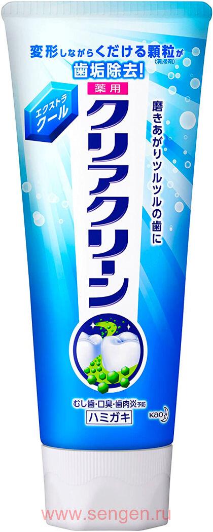 Лечебно-профилактическая зубная паста KAO Clear Clean Extra Cool ST с микрогранулами комплексного действия, 130гр.