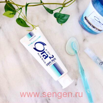 Зубная паста SUNSTAR Ora2 Stripe Paste, для удаления налета и профилактики кариеса, со вкусом мяты, 140г.