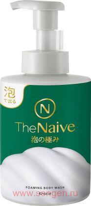 Жидкое мыло-пенка для тела KRACIE The Naive Foam Body Soap, на основе аминокислот и ингредиентов растительного происхождения, с ароматом свежести, помпа 540мл.