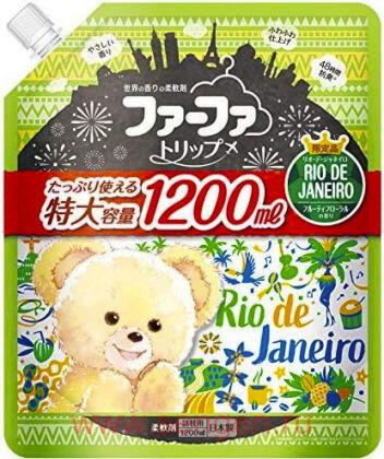 Концентрированный кондиционер для белья NS FAFA JAPAN FaFa Trip Rio de Janeiro, с ароматом тропических фруктов и цветов, мягкая упаковка с крышкой, 1200мл.