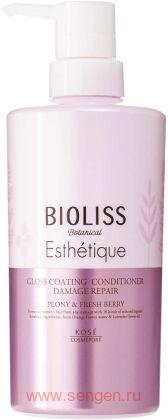 Кондиционер для волос KOSE Bioliss Botanical Esthetique Refining Damage Repair, восстанавливающий, с ароматом пиона и свежих ягод, 500мл.