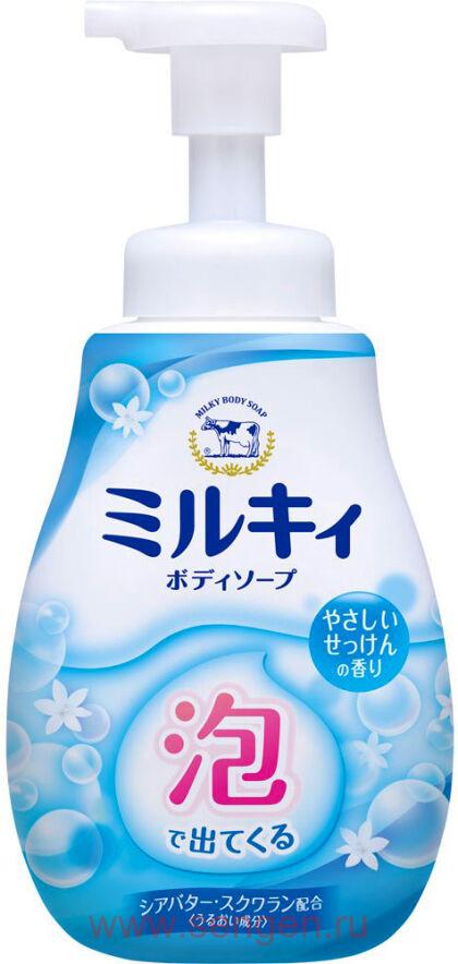 Увлажняющее мыло-пенка для тела COW Milky Foam Gentle Soap, с маслом ши и скваланом, с нежным ароматом цветочного мыла, 600мл.