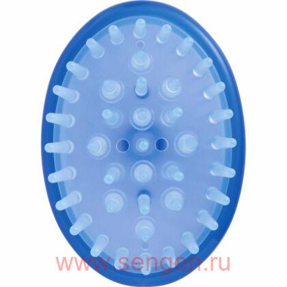 Массажная щетка для мытья головы VeSS Scalp Shampoo Brush, голубая.
