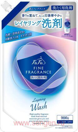 Жидкое средство для стирки NS FAFA JAPAN Fine Fragrance Layering Wash, антибактериальное, с ароматом мыла и освежающими нотками цитрусов и цветов, сменная упаковка с крышкой, 900г.