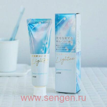 Отбеливающая зубная паста LION Lightee Citrus Mint, с формулой микроочистки зубов, с ароматом цитрусов и мяты, 100г.