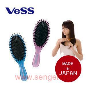 Щетка массажная VeSS Mineralion Brush, для сухих, ослабленных волос с минералами горных пород, круглая, розовая.