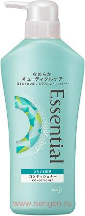 Кондиционер KAO Essential Smart Blow Dry, для защиты волос при сушке феном, с освежающим аква-цветочным ароматом, 480мл.