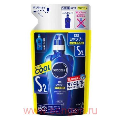 Лечебный шампунь-кондиционер КАО Success Extra Cool для мужчин с экстрактом эвкалипта и ментола, 300мл.