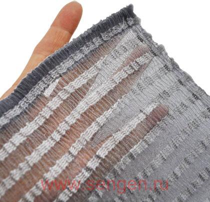 Массажная мочалка AISEN BUBBRICH с высоким пенообразованием, сверхжесткая, темно-серая, 28Х100см.