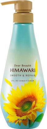 Кондиционер KRACIE Dear Beaute Himawari Smooth & Repair, с растительным комплексом для восстановления и гладкости волос, с цветочным ароматом и нотками цитрусов, личи и черной смородины, помпа 500г.