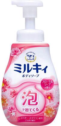 Увлажняющее мыло-пенка для тела COW Milky Foam Floral Soap, с маслом ши и скваланом, с ароматом пиона и розы, 600мл.
