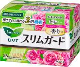 Женские гигиенические прокладки KAO "Laurier" Cleanguard Sweet Rose, тонкие, с крылышками, с ароматом розы, длина: 20,5см, в упаковке 26шт.