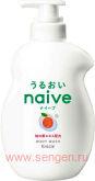 Жидкое мыло для тела KRACIE Naive Body Soap Peach, с экстрактом листьев персикового дерева, с ароматом сочного персика, помпа 530мл.