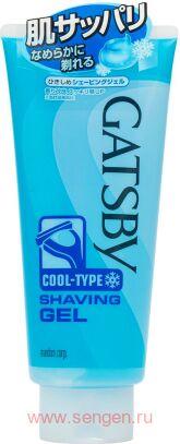 Гель для бритья с ментолом и кофеином MANDOM Gatsby Tightening Shaving Gel, охлаждающий и освежающий, с ароматом ментола, 205г.