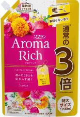 Кондиционер для белья LION Aroma Rich Scarlett, с ароматом персика, маракуйи и мимозы, мягкая упаковка с колпачком, 1200мл.