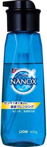 Концентрированное жидкое средство для стирки белья LION Top Super Nanox Push Bottle, бутылка с помпой, 400г.