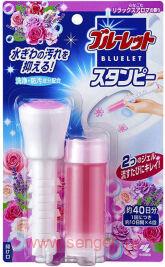 Дезодорирующий очиститель-цветок для туалетов, KOBAYASHI Bluelet Stampy Relaxing Aroma, с цветочным ароматом, 28г
