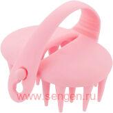 Силиконовая щетка-массажер для мытья головы VeSS Bihatsu Shampoo Brush, розовая, 1шт.