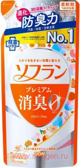 Кондиционер для белья LION Soflan Premium Aroma Soap, с ароматом душистого мыла, мягкая упаковка, 420мл.