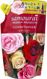 Кондиционер для волос восстанавливающий и увлажняющий SPR JAPAN Samourai Woman Premium, с великолепным ароматом роз, мягкая упаковка, 370мл.