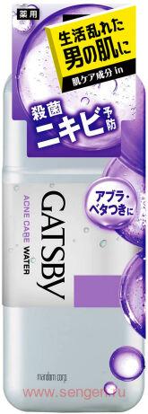 Лосьон с матирующей пудрой MANDOM Gatsby Acne Care Water, для комбинированной и проблемной кожи, с ароматом зеленых цитрусовых, 170мл.