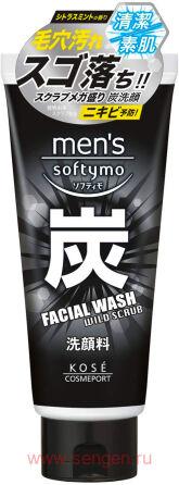  -   , KOSE Mens Softymo Facial Wash Charcoal,  - , 130