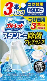 Дезодорирующий очиститель-цветок для туалетов, KOBAYASHI Bluelet Stampy Soap, с ароматом мыла и свежести, запасной блок, 28гХ3шт