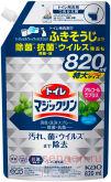 Чистящее и дезодорирующее средство для туалета KAO Toilet Magiclean Deodorant & Clean Spray, для быстрой и легкой уборки, с ароматом мяты и цитрусов, сменная упаковка с крышкой, 820мл.