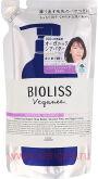 Разглаживающий органический шампунь для волос KOSE Bioliss Veganee Botanical Smooth, с натуральными маслами, аминокислотами и растительными экстрактами, с ароматом розы и черной смородины, мягкая упаковка, 340мл.