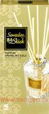 Натуральный аромадиффузор для дома KOBAYASHI Sawaday Stick Parfum Sparkling Gold, с ярким цветочно-цитрусовым ароматом и нотками жасмина и розы, стеклянный флакон 70мл, 8 палочек.