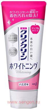 Лечебно-профилактическая отбеливающая зубная паста KAO Clear Clean Whitening Apple CST с микрогранулами, 130гр.