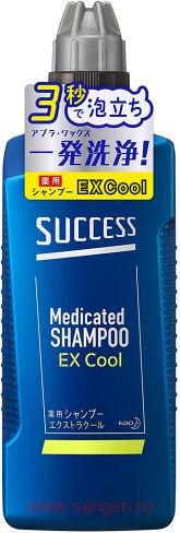 Шампунь для мужчин КАО Success Extra Cool с охлаждающим эффектом, с ментолом и эвкалиптом, 400мл.
