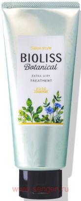 Маска для придания объема волосам KOSE Bioliss Botanical Extra Airy, на основе натуральных и растительных ингредиентов, с ароматом свежих трав и цитрусовых, 200г.