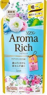 Кондиционер для белья LION Aroma Rich Sarah, с ароматом груши, ландыша и водяной лилии, мягкая упаковка, 400мп.