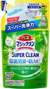 Чистящий спрей-пенка для ванной комнаты KAO Bath Magiclean Green Herb, с ароматом трав, сменная упаковка, 330мл.