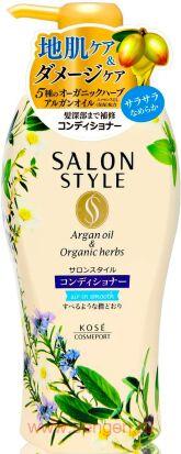 Кондиционер для волос KOSE Salon Style Air in Smooth, разглаживающий, с органическими маслами, с ароматом цветов и трав, 500мл.