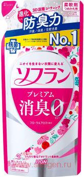 Кондиционер для белья LION Soflan Premium Floral Aroma, с цветочно-ягодным ароматом, мягкая упаковка, 420мл.