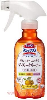 Очищающий спрей для кухни KAO Kitchen Magiclean Deodorant Plus Handy Spray, с дезинфицирующим и дезодорирующим эффектом, с ароматом апельсина, 300мл.